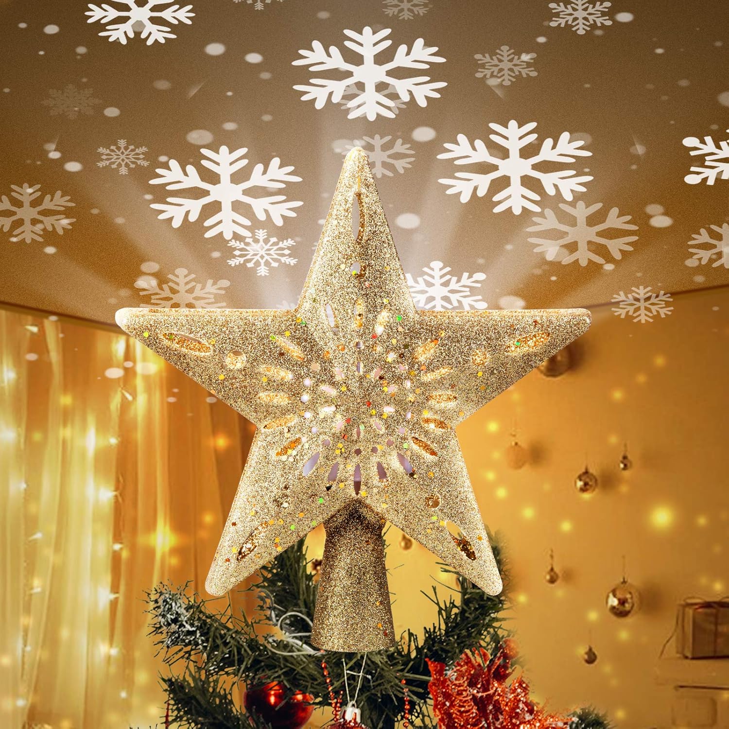 Elevate Your Holiday Decor with the Christmas Star Tree Topper!